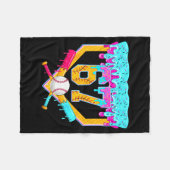Baseball Drip Ice Cream Number 67 Player Or 67th B Fleece Deken (Voorkant (Horizontaal))