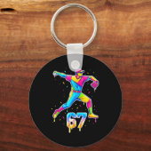 Baseball Drip Ice Cream Number 67 Player Or 67th B Sleutelhanger (Voorkant)
