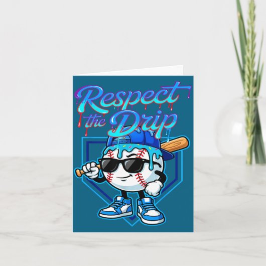 Baseball Drip Ice Cream Respect The Drip Home Plat Kaart (Voorkant)