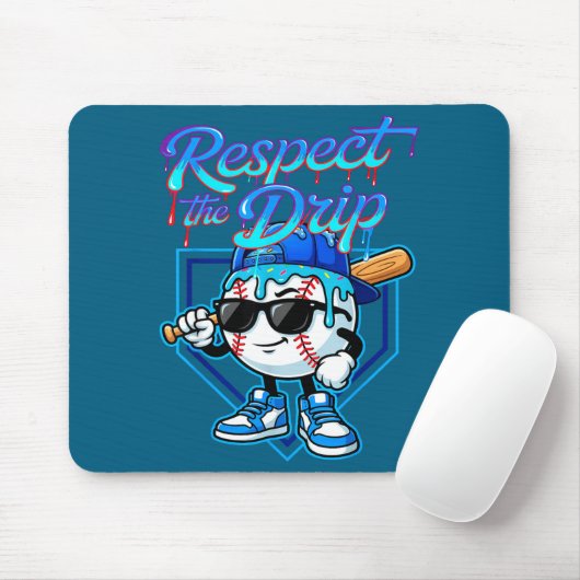 Baseball Drip Ice Cream Respect The Drip Home Plat Muismat (Met muis)