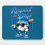 Baseball Drip Ice Cream Respect The Drip Home Plat Muismat (Voorkant)