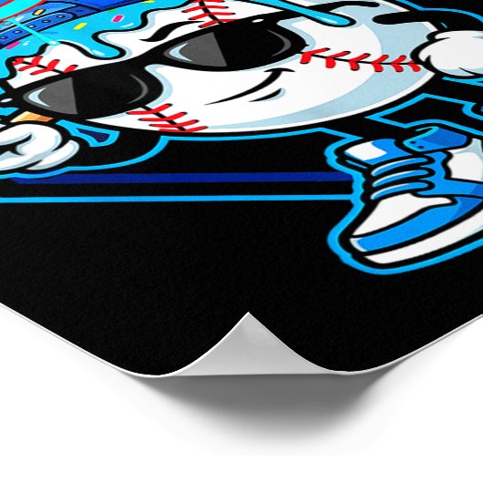 Baseball Drip Ice Cream Respect The Drip Home Plat Poster (Hoek)