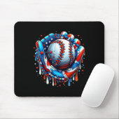 Baseball Drip Ice Cream Sprinkles Baseball Glove 4 Muismat (Met muis)