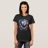 Baseball Drip Ice Cream Sprinkles Baseball Glove 4 T-shirt (Voorkant volledig)