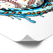 Baseball Drip Ice Cream Sprinkles Baseball Glove Poster (Hoek)