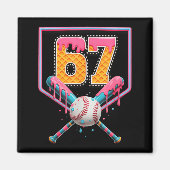 Baseball Drip Number 67 Fun Six Seven 6 7 Meme Des Magneet (Voorkant)