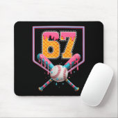 Baseball Drip Number 67 Fun Six Seven 6 7 Meme Des Muismat (Met muis)