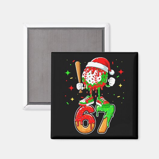 Baseball Drip Number 67 Meme Ice Cream Dripng Chri Magneet (Voorkant / Achterkant)
