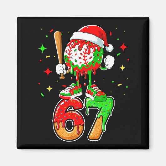 Baseball Drip Number 67 Meme Ice Cream Dripng Chri Magneet (Voorkant)