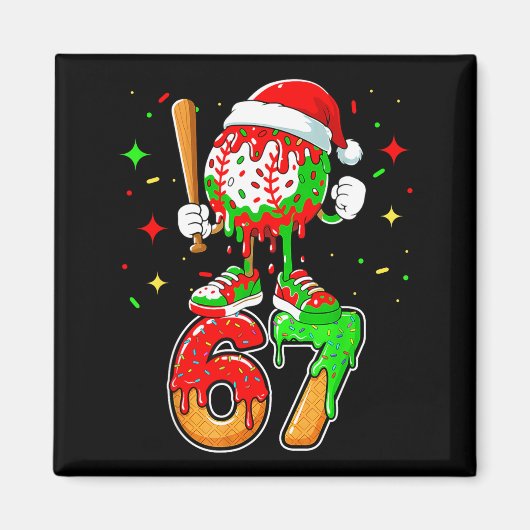 Baseball Drip Number 67 Meme Ice Cream Dripng Chri Magneet (Voorkant)