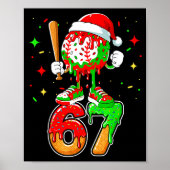 Baseball Drip Number 67 Meme Ice Cream Dripng Chri Poster (Voorkant)