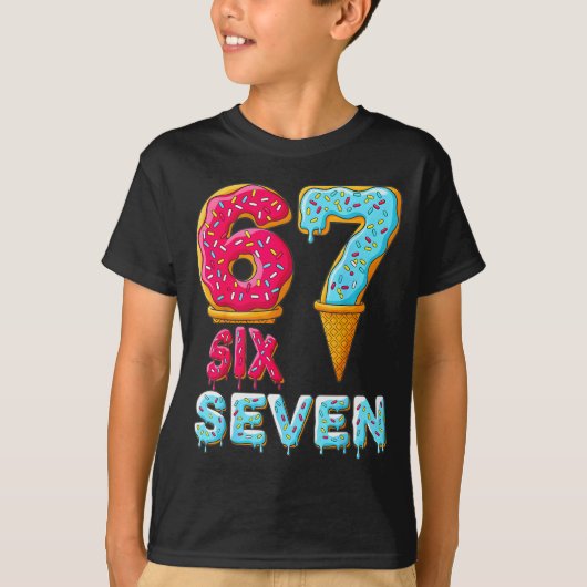 Baseball Drip Number 67 Player 67 Meme Ice Cream D T-shirt (Voorkant)
