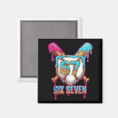 Baseball Drip Number 67 Player 6-7 Six Seven Meme  Magneet (Voorkant / Achterkant)