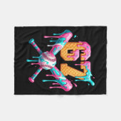 Baseball Drip Number 67 Player Fleece Deken (Voorkant (Horizontaal))