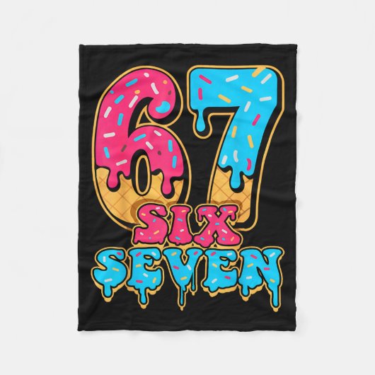 Baseball Drip Number 67 Player Or 67th Birthday Fleece Deken (Voorkant)