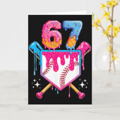 Baseball Drip Number 67 Player Or 67th Birthday Kaart (Gele Bloem)