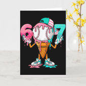 Baseball Drip Number 67 Player Or 67th Birthday  Kaart (Gele Bloem)