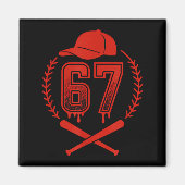 Baseball Drip Number 67 Player Or 67th Birthday  Magneet (Voorkant)