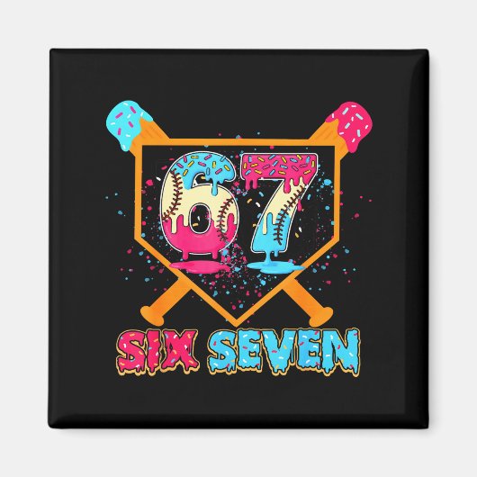 Baseball Drip Number 67 Player Or 67th Birthday  Magneet (Voorkant)