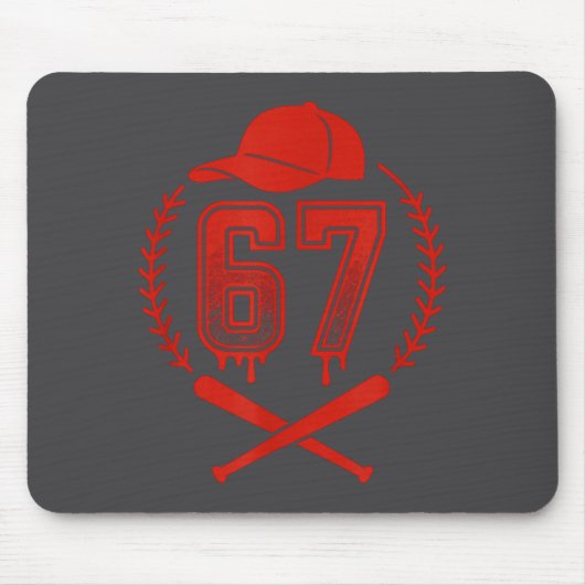 Baseball Drip Number 67 Player Or 67th Birthday  Muismat (Voorkant)