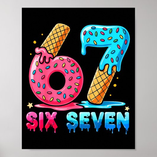 Baseball Drip Number 67 Player Or 67th Birthday Poster (Voorkant)