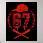 Baseball Drip Number 67 Player Or 67th Birthday  Poster (Voorkant)