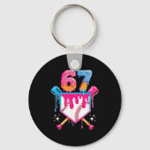 Baseball Drip Number 67 Player Or 67th Birthday  Sleutelhanger (Voorkant)