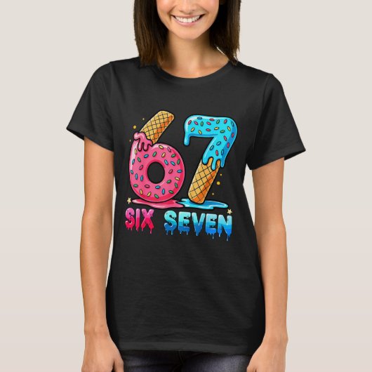Baseball Drip Number 67 Player Or 67th Birthday  T-shirt (Voorkant)