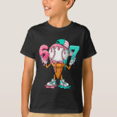 Baseball Drip Number 67 Player Or 67th Birthday  T-shirt (Voorkant)