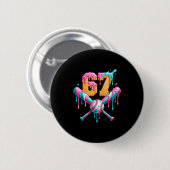 Baseball Drip Number 67 Player Ronde Button 5,7 Cm (Voorkant /achterkant)