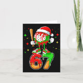 Baseball Drip Nummer 67 Meme Ijs Dripng Kerstmis Kaart (Voorkant)