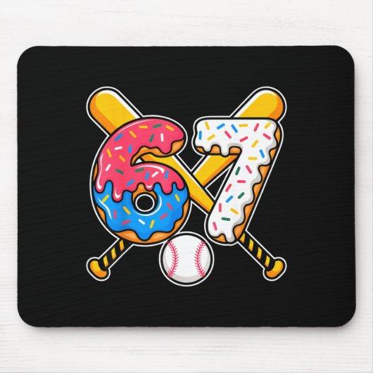 Baseball Drip Nummer 67 Speler 67e Verjaardag Meme Muismat (Voorkant)