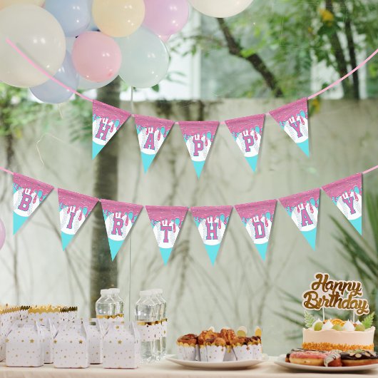 Baseball Drip Pennant Happy Birthday Vlaggetjes