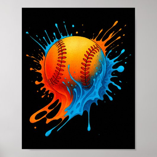 Baseball Drip Team For Boys And Girls Ice Cream Co Poster (Voorkant)