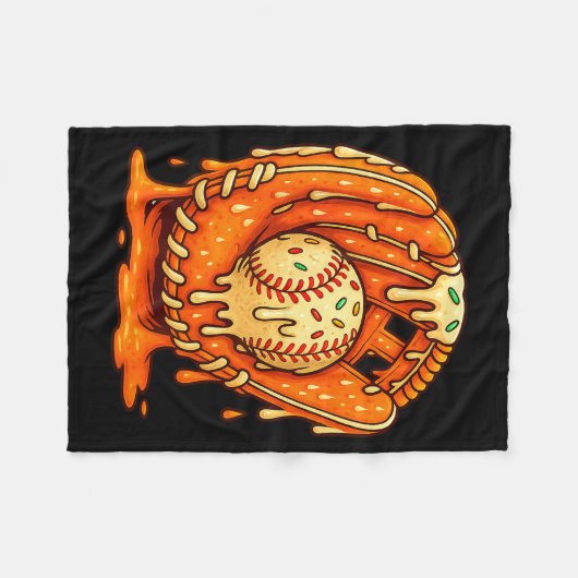 Baseball Drip Team For Boys Ice Cream Cool  Fleece Deken (Voorkant (Horizontaal))