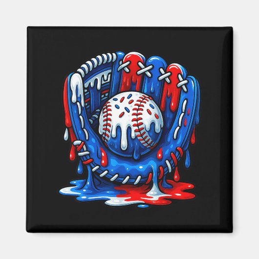 Baseball Drip Team For Boys Ice Cream Cool  Magneet (Voorkant)