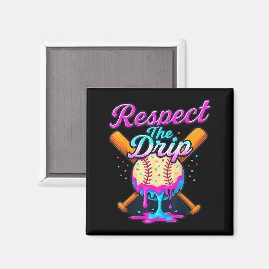 Baseball Drip Team For Boys Ice Cream Cool  Magneet (Voorkant / Achterkant)