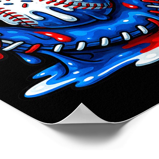 Baseball Drip Team For Boys Ice Cream Cool Poster (Hoek)