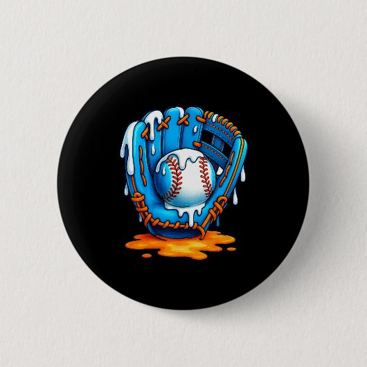 Baseball Drip Team For Boys Ice Cream Cool  Ronde Button 5,7 Cm (Voorkant)