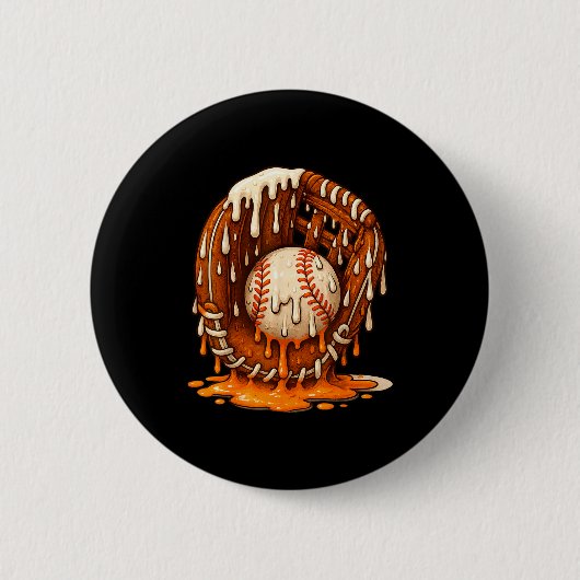 Baseball Drip Team For Boys Ice Cream Cool Ronde Button 5,7 Cm (Voorkant)