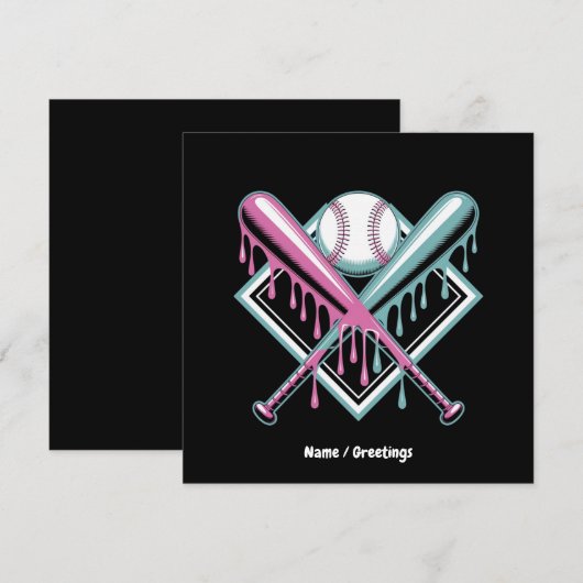 Baseball Drip voor Jongens Ice Cream Bat - Cool Yo Kaart (Voorkant / Achterkant)