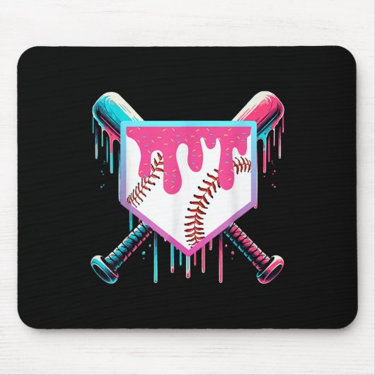 Baseball Drip voor Jongens Ice Cream Drip Jeugd Jo Muismat (Voorkant)