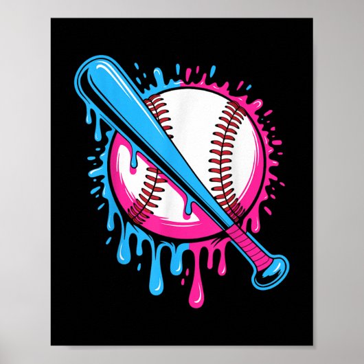 Baseball Drip voor Jongens Ice Cream Drip Jeugd Jo Poster (Voorkant)