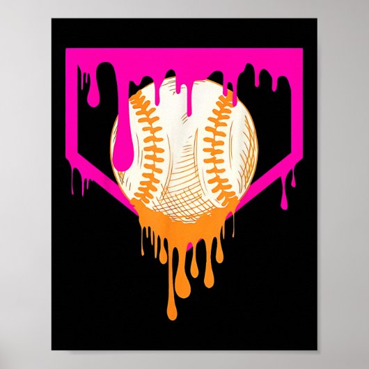 Baseball Drip voor Jongens Ice Cream Drip Jeugd Jo Poster (Voorkant)