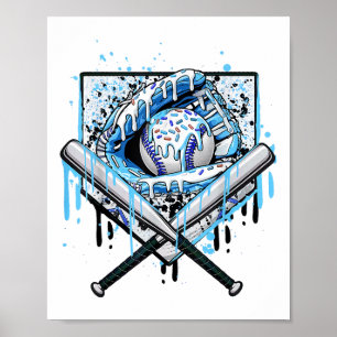 Baseball Drip voor Jongens Ice Cream Drip Jeugd Jo Poster