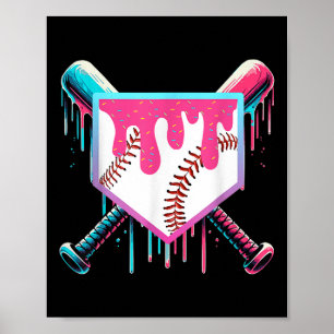 Baseball Drip voor Jongens Ice Cream Drip Jeugd Jo Poster