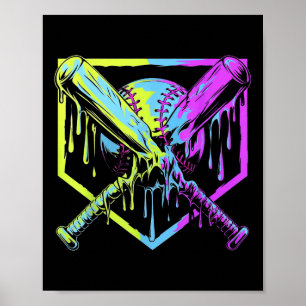 Baseball Drip voor Jongens Ice Cream Drip Jeugd Jo Poster