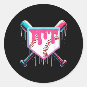 Baseball Drip voor Jongens Ice Cream Drip Jeugd Jo Ronde Sticker