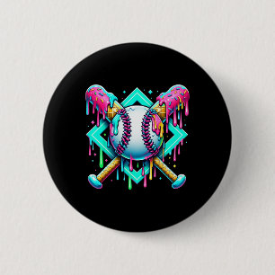 Baseball Drip voor Jongens Ice Cream Dripping Girl Ronde Button 5,7 Cm