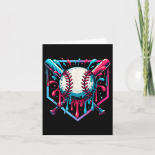 Baseball Dripping Ice Cream Drip Jeugd Jongens Bas Kaart